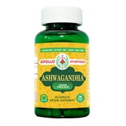 Apollo Ayurveda Organic Ashwagandha Capsules - 5000 mg Equivalent Adaptogen Supplement | Stress Relief, Mood Support Supplement, Focus and Energy Support - 60 Veg Capsules Made in USA