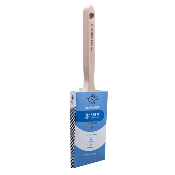Apollo Brush 500 Series Poly Blend Firm Angle Sash Paint Brush (3 Inch)