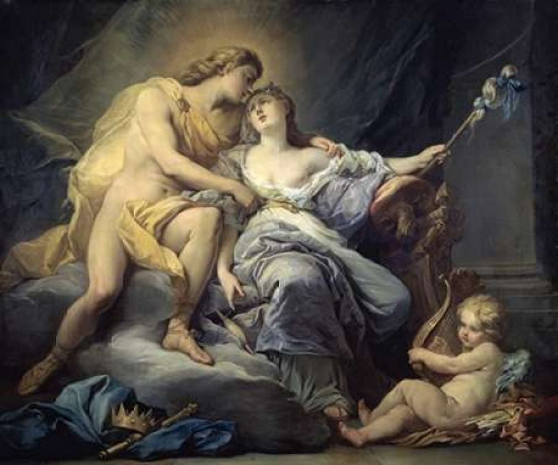 Apollo Caresses Leukothea Canvas Art - Antoine Boizot (24 x 24)