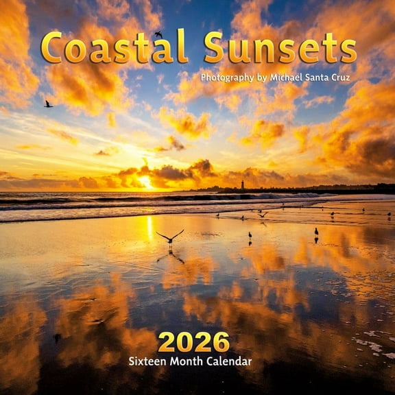 Apollo Publishers, Coastal Sunsets 2026 Wall Calendar, 12'' X 12'', 16-Month Calendar with Stapled Binding