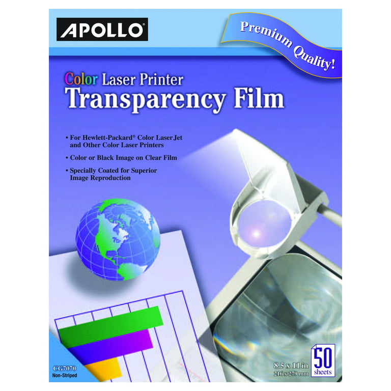 Apollo Plain Paper Copier Transparency Film Black On Clear With