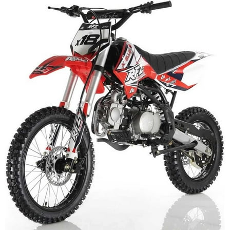 Apollo DB X18 125CC Racing Vitacchi Gas Dirtbike Manual with Kick Start Pitbike dirt bike for Youth & Adults - Color Sporty Red