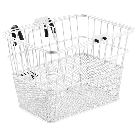 Apollo Detachable Front Bike Basket Steel Half-Mesh with Integrated Detachable Hooks and Built-In Handle, Easy Assembly and Portability for Bicycles