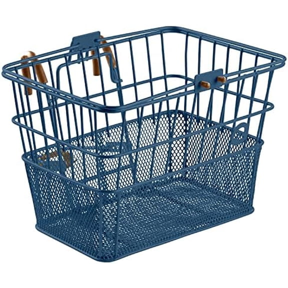 Apollo Detachable Front Bike Basket Steel Half-Mesh with Integrated Detachable Hooks and Built-In Handle, Easy Assembly and Portability for Bicycles