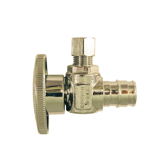 Apollo EPXVA1214C Angle Stop Valve, 1/2 x 1/4 in Connection, PEX x Compression, 200 psi Pressure, Quarter-Turn Actuator