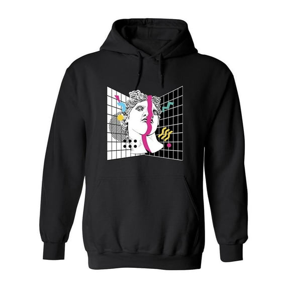 Apollo Face Statue Retro Hoodie Men -Image by Shutterstock, Male Large