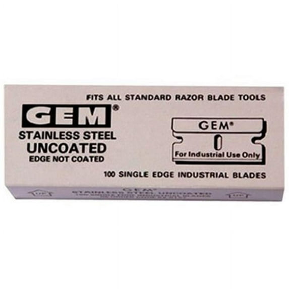 Apollo GT137 Gem Stainless Steel 1 in. Single Edge Razor Blade Replacements - Pack of 100