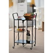 Apollo Hardware A-KC45AB Folding Utility and Kitchen Cart with 2 inch rubber wheels. Black