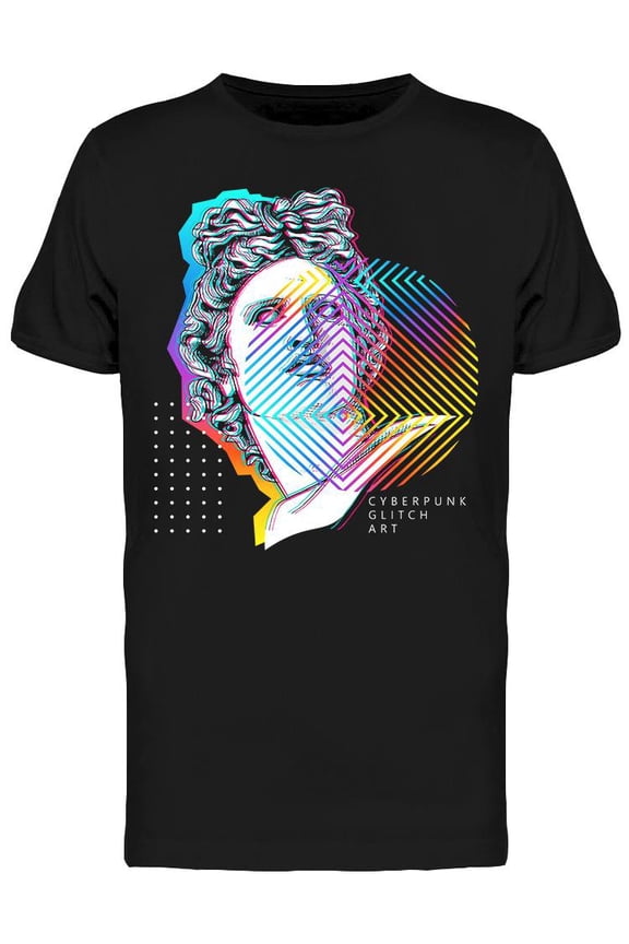 Apollo Head Glitch Art T-Shirt Men -Image by Shutterstock, Male x-Large
