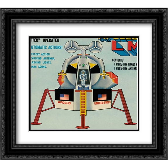 Apollo L-M (Lunar Module) 2x Matted 22x20 Black Ornate Framed Art Print by Retrobot