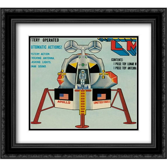 Apollo L-M (Lunar Module) 2x Matted 22x20 Black Ornate Framed Art Print by Retrobot