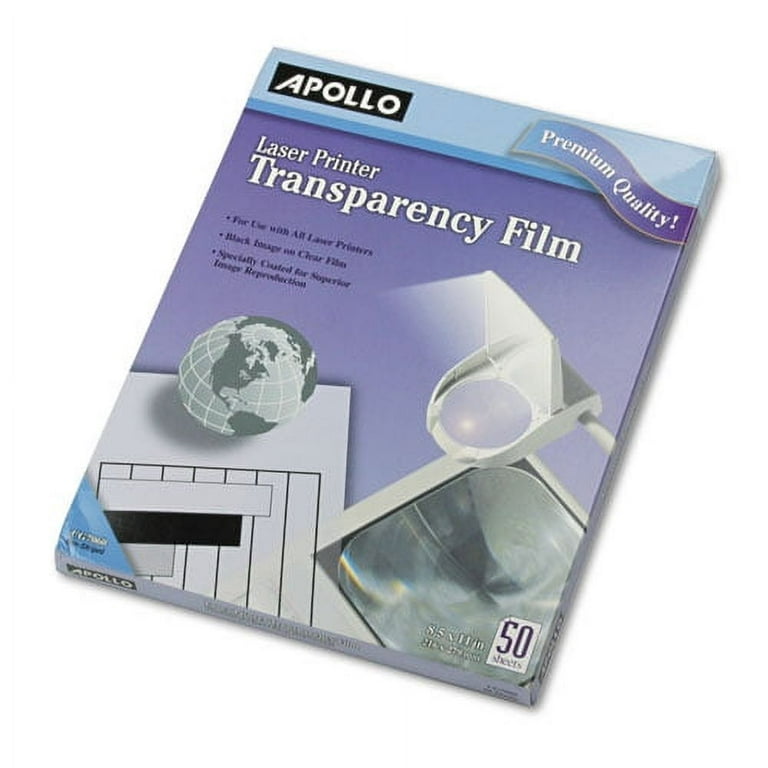 Apollo Laser Printer Transparency Film - 50 / Box - Clear