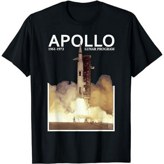Apollo Lunar Gift For Women Saturn V Rocket Moon Landing T-Shirt