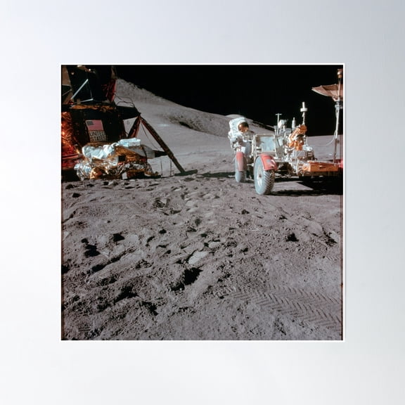 Apollo Lunar Landing Poster Wall Art, Modern Wall Decor, 16x16 UNFRAMED
