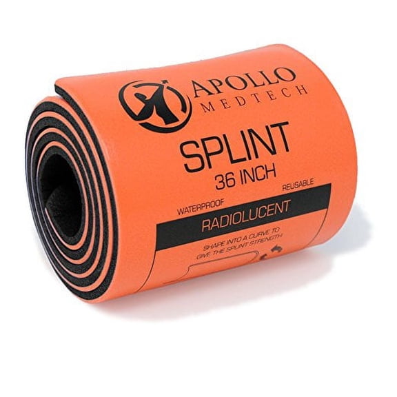 Apollo MedTech Universal First Aid Splint. Moldable Aluminum Splint for Injury Immobilization. Professional Emergency First Aid Supplies.