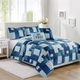 thumbnail image 1 of Apollo Oversized 5-Piece Reversible Quilt Set, Blue, Full-Queen, 1 of 1