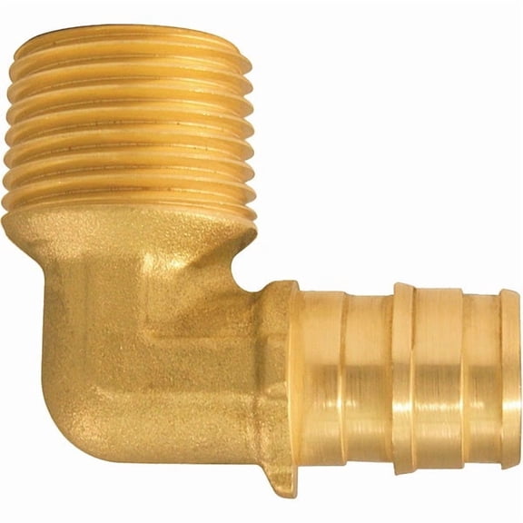 Apollo Pipe Elbow Pex Brass Fitting EPXME1212 - 1/2 In Barb x MNPT, 90 Deg, 200 Psi