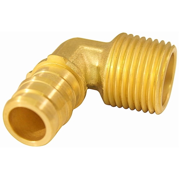 Apollo Pipe Elbow Pex Brass Fitting EPXME1212 - 1/2 In Barb x MNPT, 90 Deg, 200 Psi