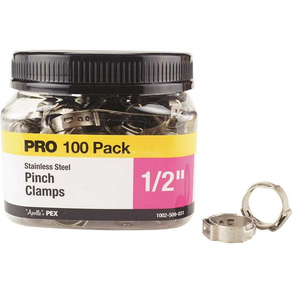 Apollo PXPC12100JR Pinch Clamp, 1/2 in, Stainless Steel