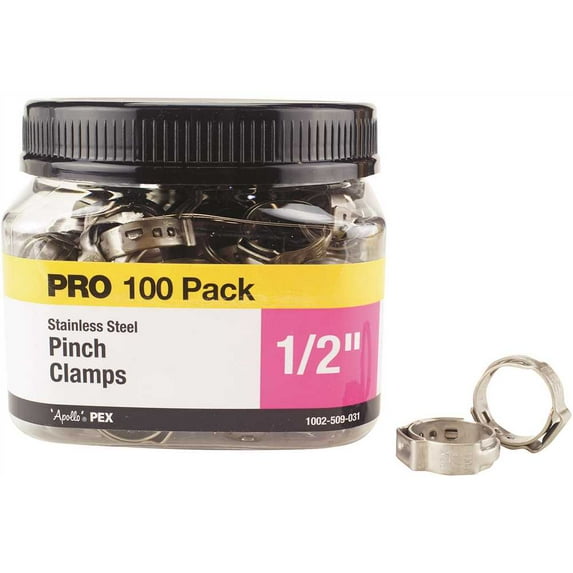 Apollo PXPC12100JR 1/2 in. Stainless Steel PEX Barb Pinch Clamp Jar