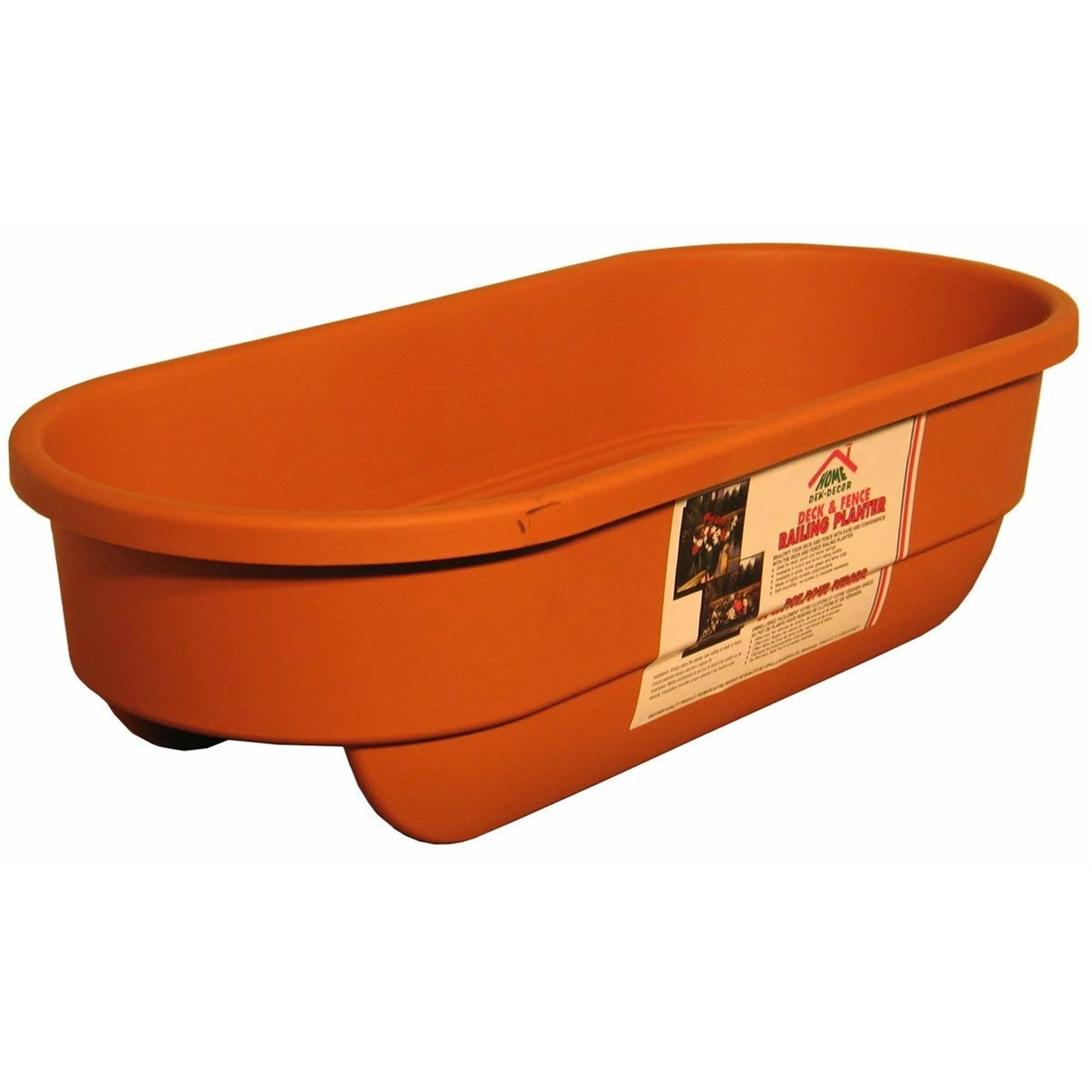 Burnt Orange 24" Plastic Deck Railing Planter