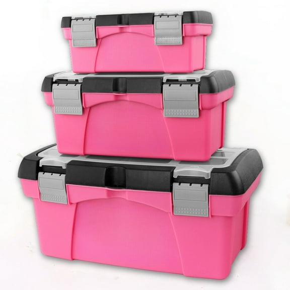 Apollo Tools 3 Piece Tool Box - Pink - DT5005P