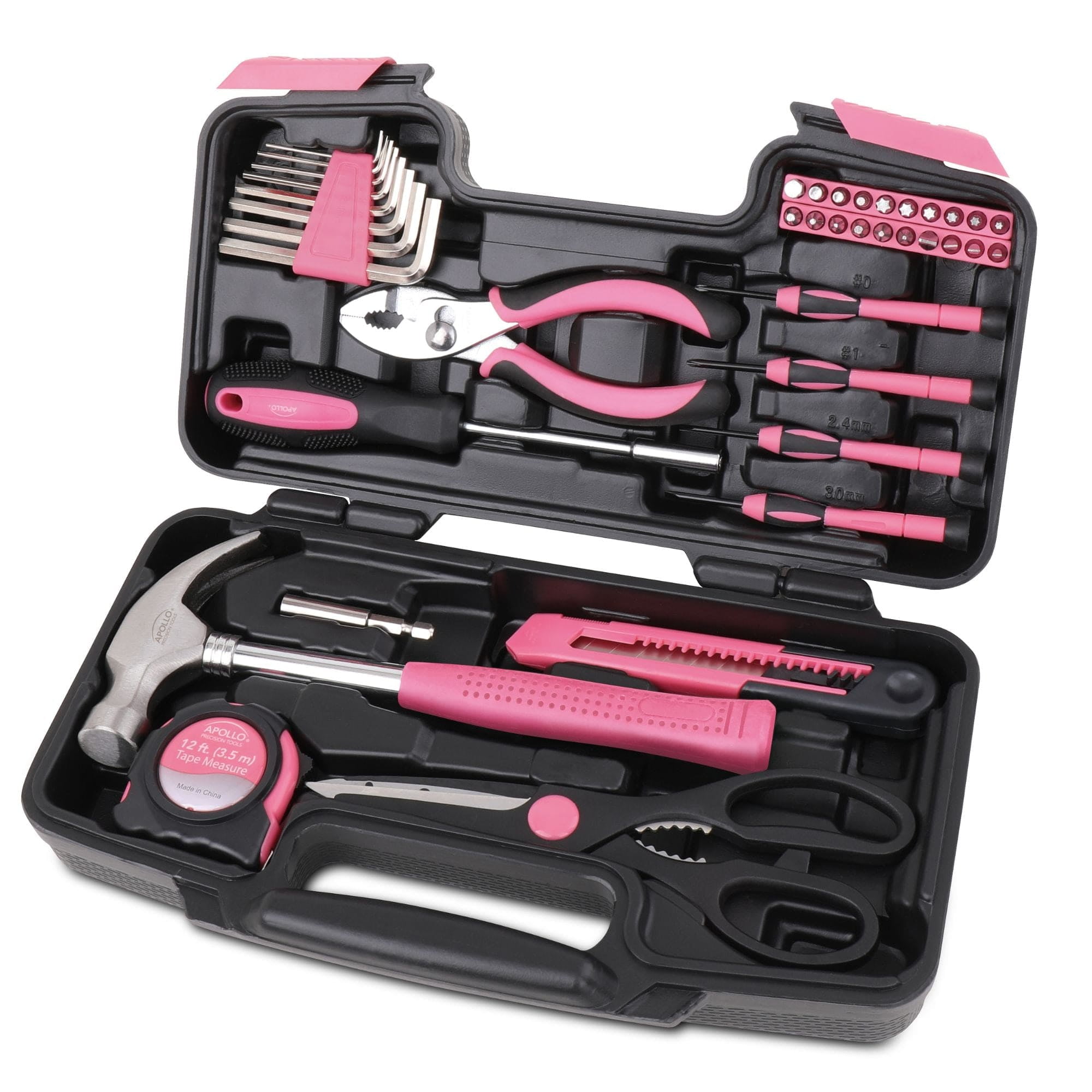 APOLLO PRECISION TOOLS 39 Piece General Tool Set Pink - DT9706 PINK