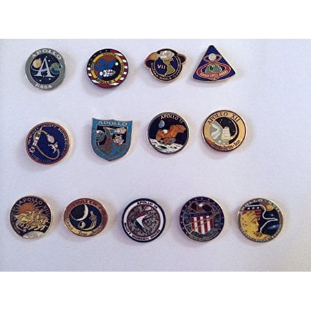 Apollo Program Lapel Pin Set 1,7,8,9,10,11,12,13,14,15,16,17 Armstrong Buzz