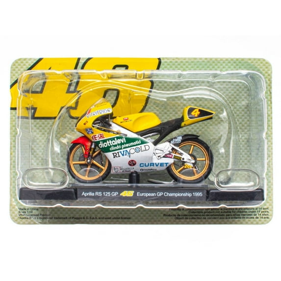 Apollo RS 125 GP Valentino Rossi (European GP Championship 1995) 1:18 scale in Yellow/White by Ex Mag