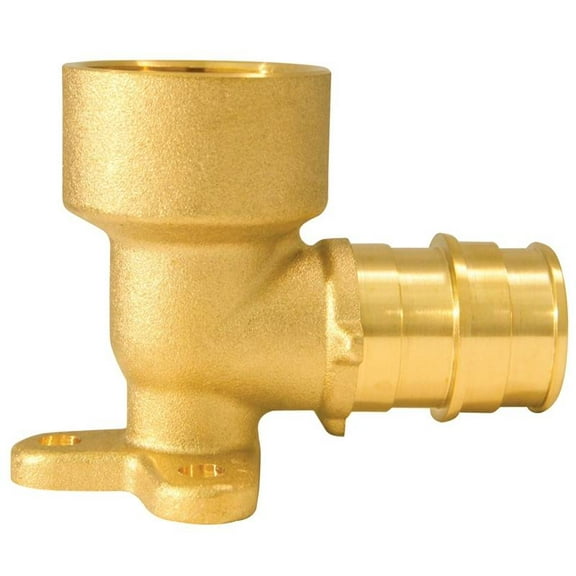 Apollo Valves ExpansionPEX Series EPXDEE34 Drop Ear Pipe Elbow, 3/4 in, Barb x FNPT, 90 deg Angle, Brass