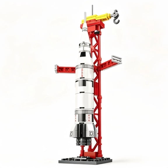 Apollo Rocket Building Block Set 93 Pieces Space Launch Vehicle Model Interlocking Construction Bricks Kit