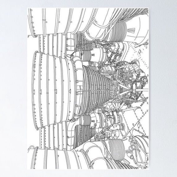 Apollo Rocket Engine Boosters Poster Wall Art, Modern Wall Decor For Living Room Bedroom, 8x12 UNFRAMED