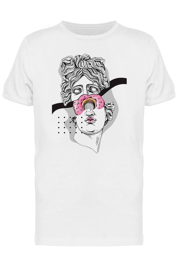 Apollo Statue And Pink Donut T-Shirt Men -Image by Shutterstock, Male 3X-Large