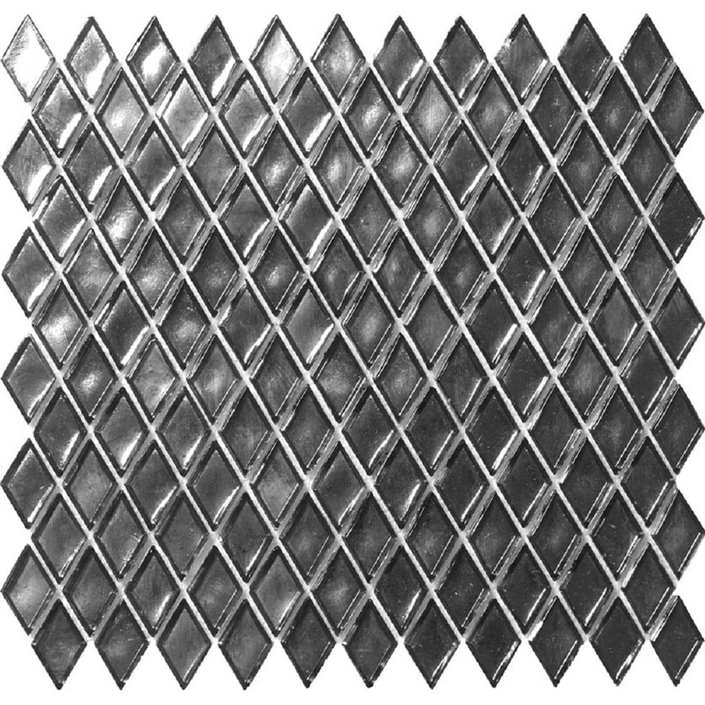 Gray Diamond Glossy Glass Mosaic Floor and Wall Tile