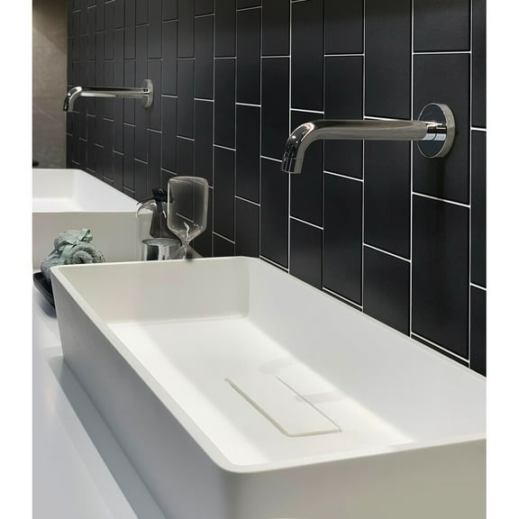 Apollo Tile 40 Pack 3-in x 6-in Black Rectangular Subway Matte Finished Glass Mosaic Wall Tile (5 sq ft/case)