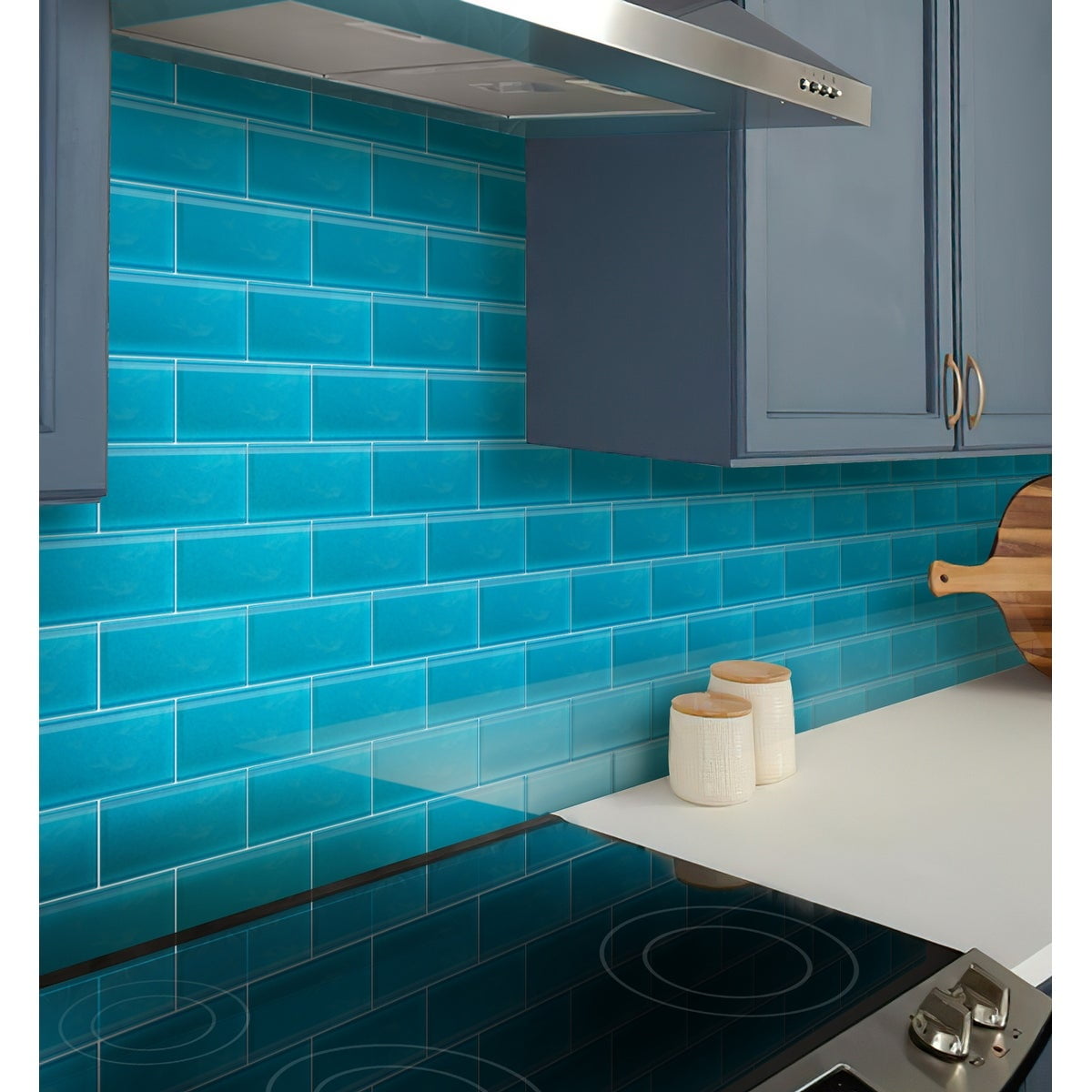 Laguna Blue 3" x 6" Matte Glass Subway Tile