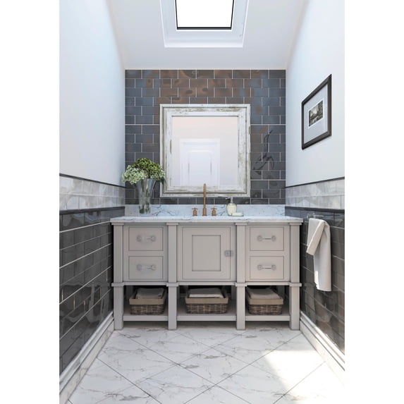 Apollo Tile 40 Pack 3-in x 6-in Dark Gray Rectangular Subway Glossy Finished Glass Mosaic Wall Tile (5 Sq ft/case)