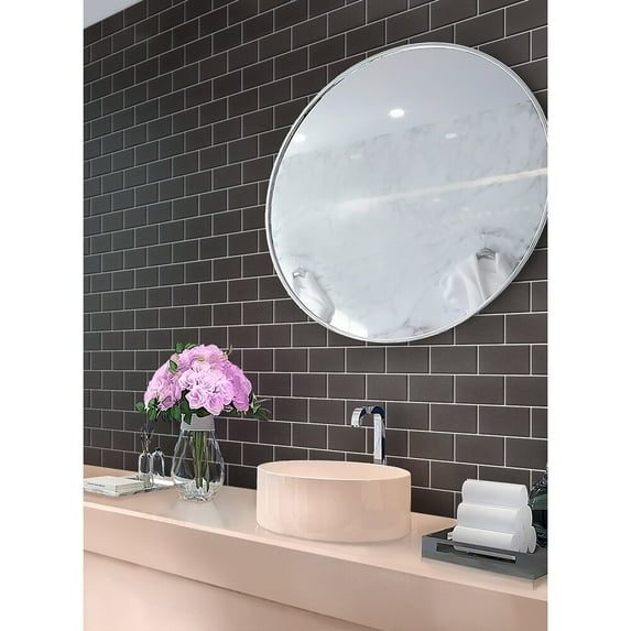 Apollo Tile 40 Pack 3-in x 6-in Dark Gray Rectangular Subway Matte Finished Glass Mosaic Wall Tile (5 sq ft/case)