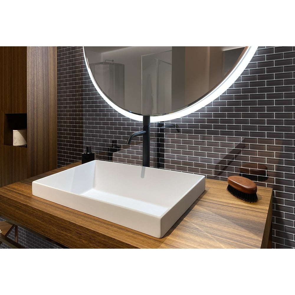 Apollo 11.9" x 11.9" Gray Polished Glass Mosaic Tile