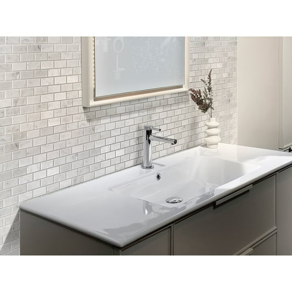 Apollo Tile 5 Pack White 11.8-in x 12-in Polished Brick Pattern Marble Mosaic Floor and Wall Tile (4.92 sq ft/case)