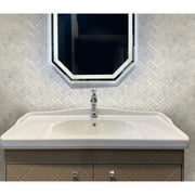 Apollo Tile 5 Pack White 11.9-in x 12.8-in Honed Carrara Herringbone Marble Mosaic Tile 5.29 sq ft/case