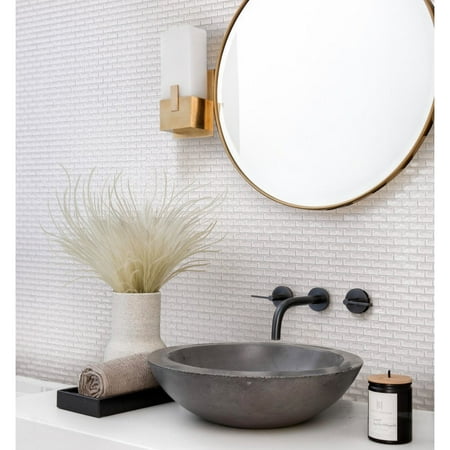 Apollo Tile 5 pack 11.8-in x 11.8-in Glacial White Glass Mosaic Wall Tile (4.83 Sq ft/case)