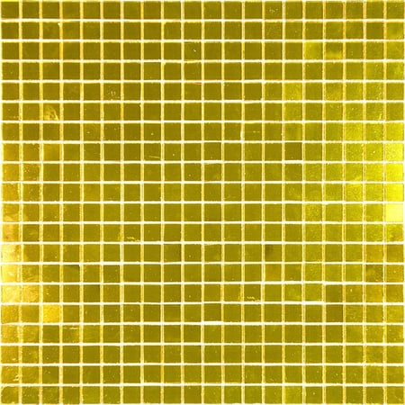 Apollo Tile Altin 11.6 in. x 11.6 in. Glossy Honey Gold Glass Mosaic Wall and Floor Tile (18.69 sq. ft./case) (20-pack)