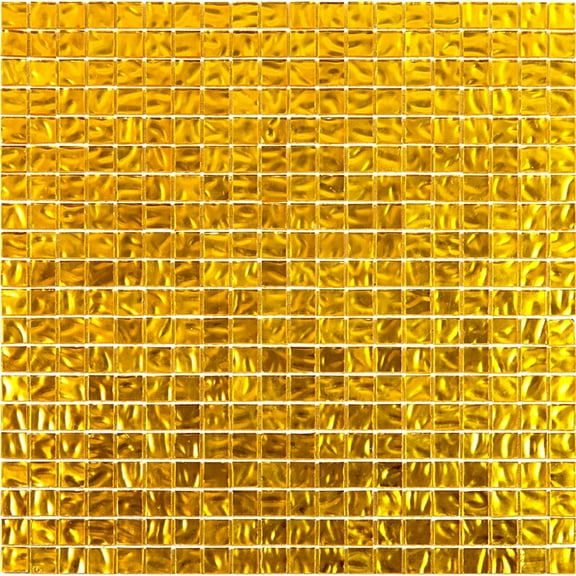 Apollo Tile Altin 12 in. x 12 in. Glossy Gold Glass Mosaic Wall and Floor Tile (18.69 sq. ft./case) (20-pack)