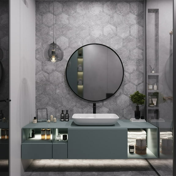 Apollo Tile Aureole 8.66 in. x 9.84 in. Matte Coin Gray Porcelain Hexagon Wall and Floor Tile (8.07 sq ft/case) - 18 Sheets