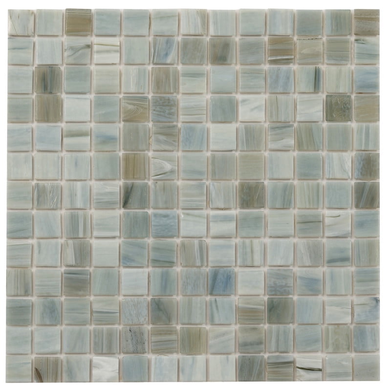 Celestial 12" x 12" Ash Gray Glass Mosaic Tile