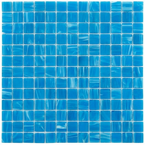Apollo Tile Celestial 12 in. x 12 in. Glossy Dodger Blue Glass Mosaic Wall and Floor Tile (20 sq. ft./case) (20-pack)