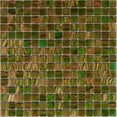 thumbnail image 1 of Apollo Tile Celestial 12 in. x 12 in. Glossy Green and Gold Glass Mosaic Wall and Floor Tile (20 sq. ft./case) (20-pack), 1 of 1