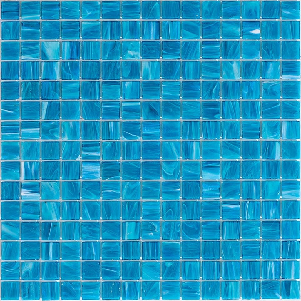 Pacific Blue Glossy Glass Mosaic Wall and Floor Tile
