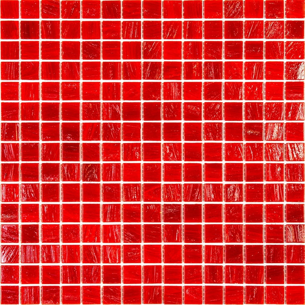 Scarlet Red 12" x 12" Glossy Glass Mosaic Tile
